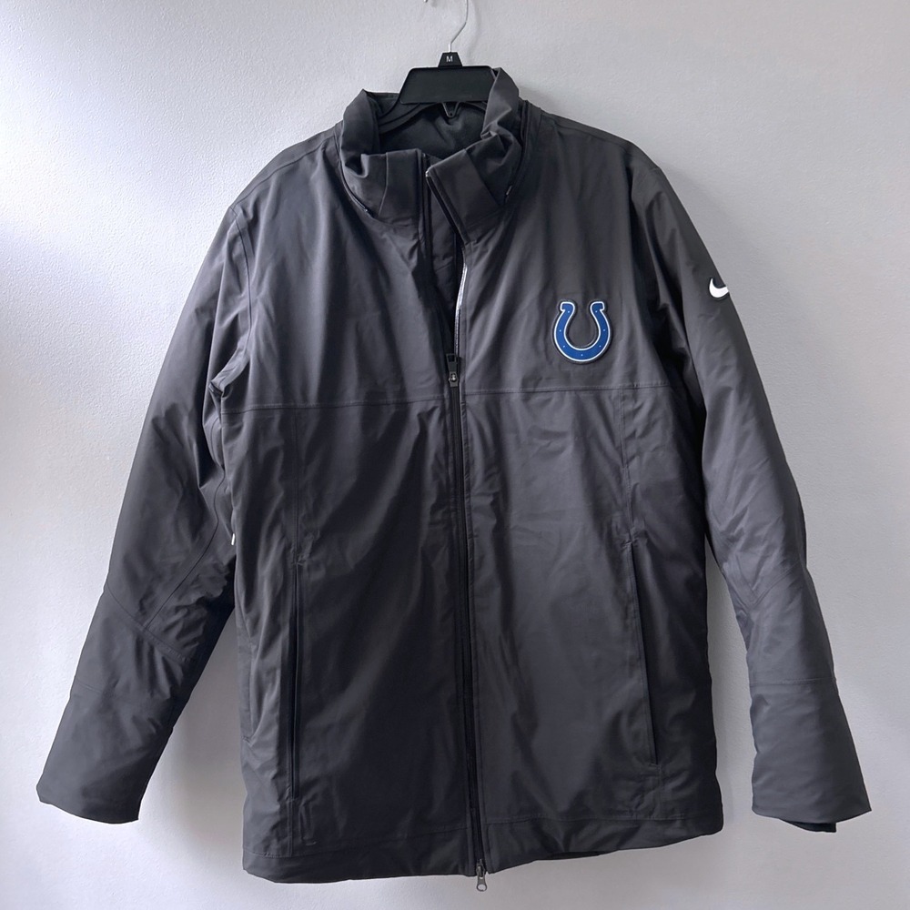 Nike NFL Indianapolis Colts Duck Down Jacket Mens Small Grey Full Zip Parka